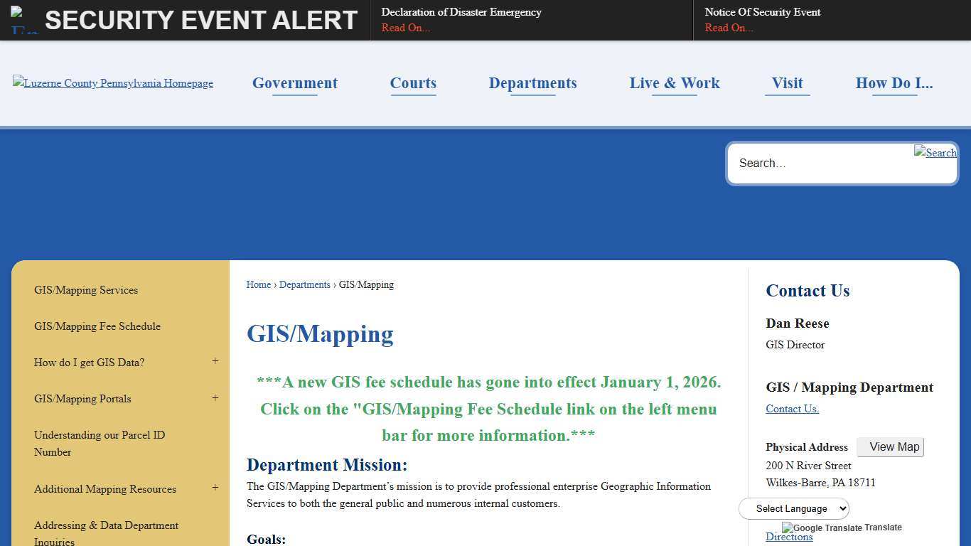 GIS/Mapping Luzerne County, PA